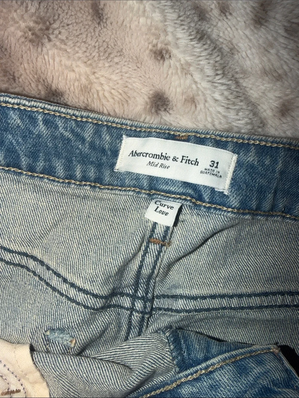 Abercrombie Denim Curve Love Mini Skirt - Blue